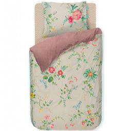 Pip studio sengetøj - Fleur Grandeur khaki - Blomstret sengetøj - Dobbeltsidet sengesæt - 100% bomuld